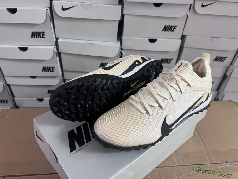 Unisex Nike Air Zoom Mercurial Vapor 15 Elite TF Artificial Turf Low-Tops Football Shoes - Beige/Black/White