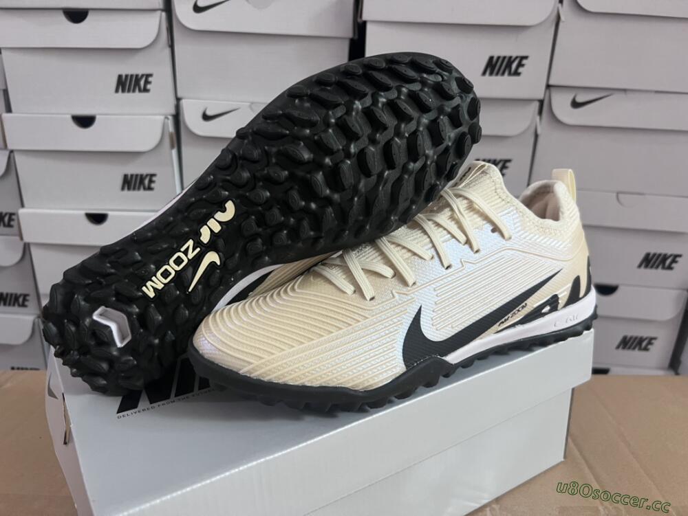 Unisex Nike Air Zoom Mercurial Vapor 15 Elite TF Artificial Turf Low-Tops Football Shoes - Beige/Black/White