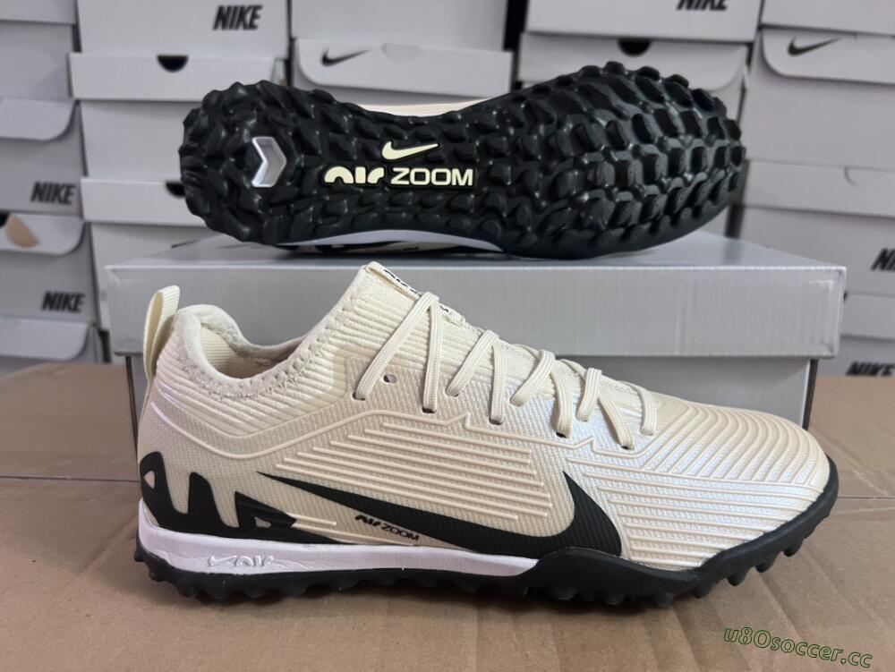 Unisex Nike Air Zoom Mercurial Vapor 15 Elite TF Artificial Turf Low-Tops Football Shoes - Beige/Black/White