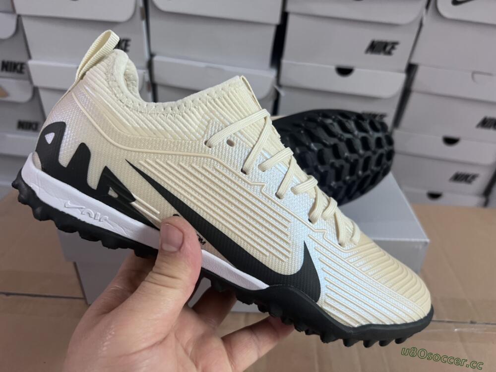 Unisex Nike Air Zoom Mercurial Vapor 15 Elite TF Artificial Turf Low-Tops Football Shoes - Beige/Black/White
