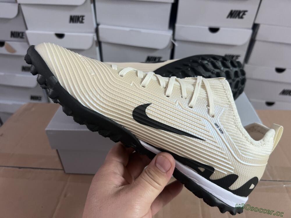 Unisex Nike Air Zoom Mercurial Vapor 15 Elite TF Artificial Turf Low-Tops Football Shoes - Beige/Black/White