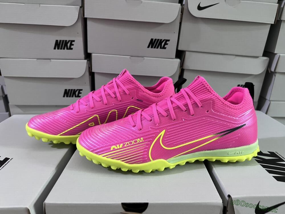 Unisex Nike Air Zoom Mercurial Vapor 15 Pro TF Artificial Turf Low-Tops Football Shoes - Pink/Yellow/Green/Black