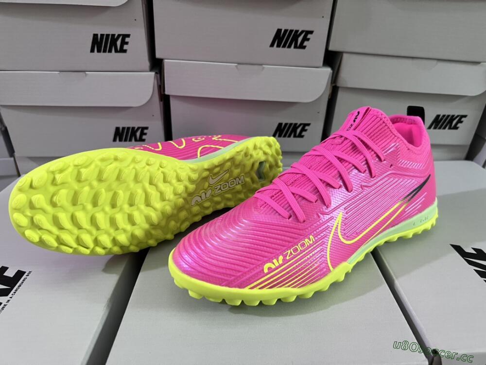 Unisex Nike Air Zoom Mercurial Vapor 15 Pro TF Artificial Turf Low-Tops Football Shoes - Pink/Yellow/Green/Black