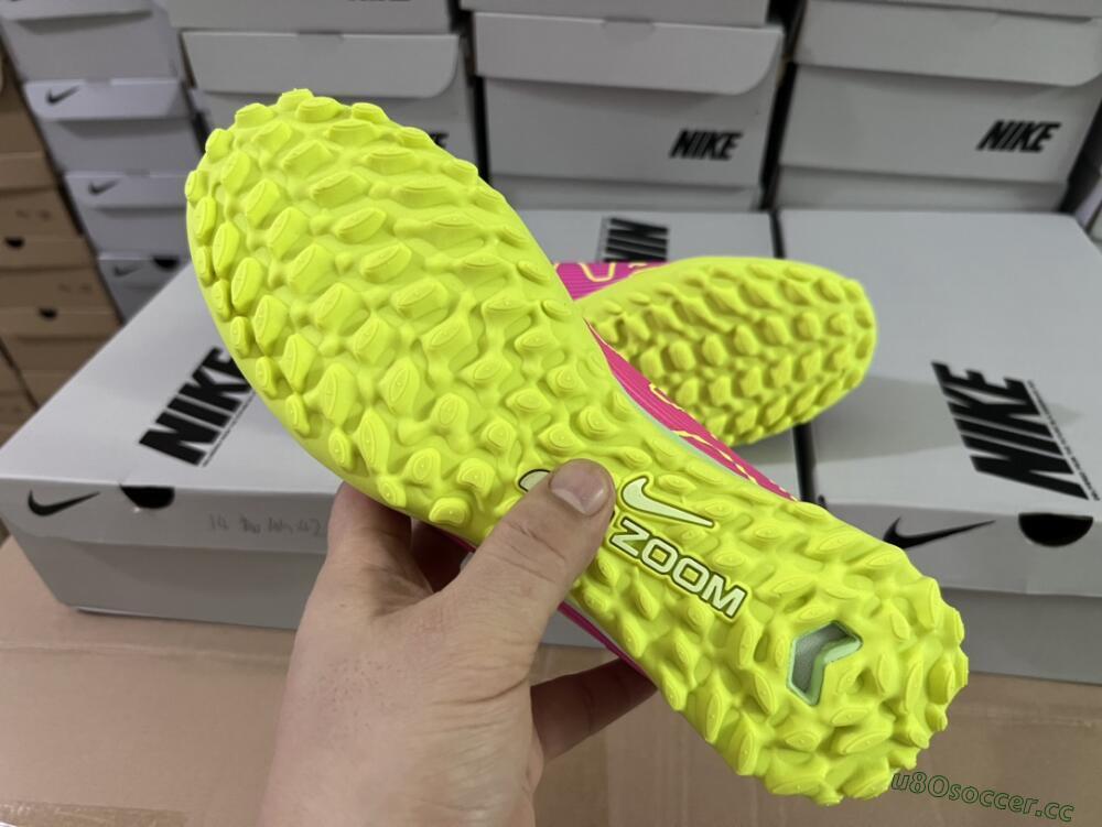 Unisex Nike Air Zoom Mercurial Vapor 15 Pro TF Artificial Turf Low-Tops Football Shoes - Pink/Yellow/Green/Black