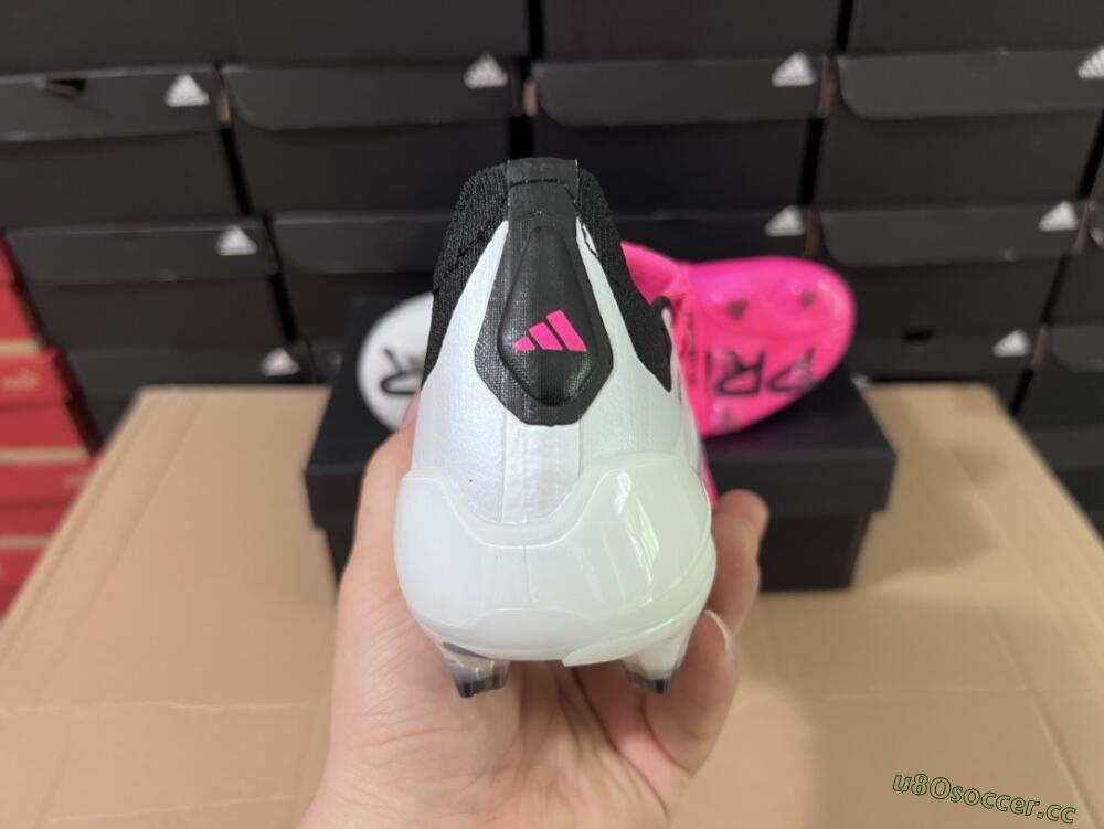 Men's Adidas Predator Elite Foldover Tongue FG Firm Ground Low-Tops Football Boots - Pink/Grey/White
