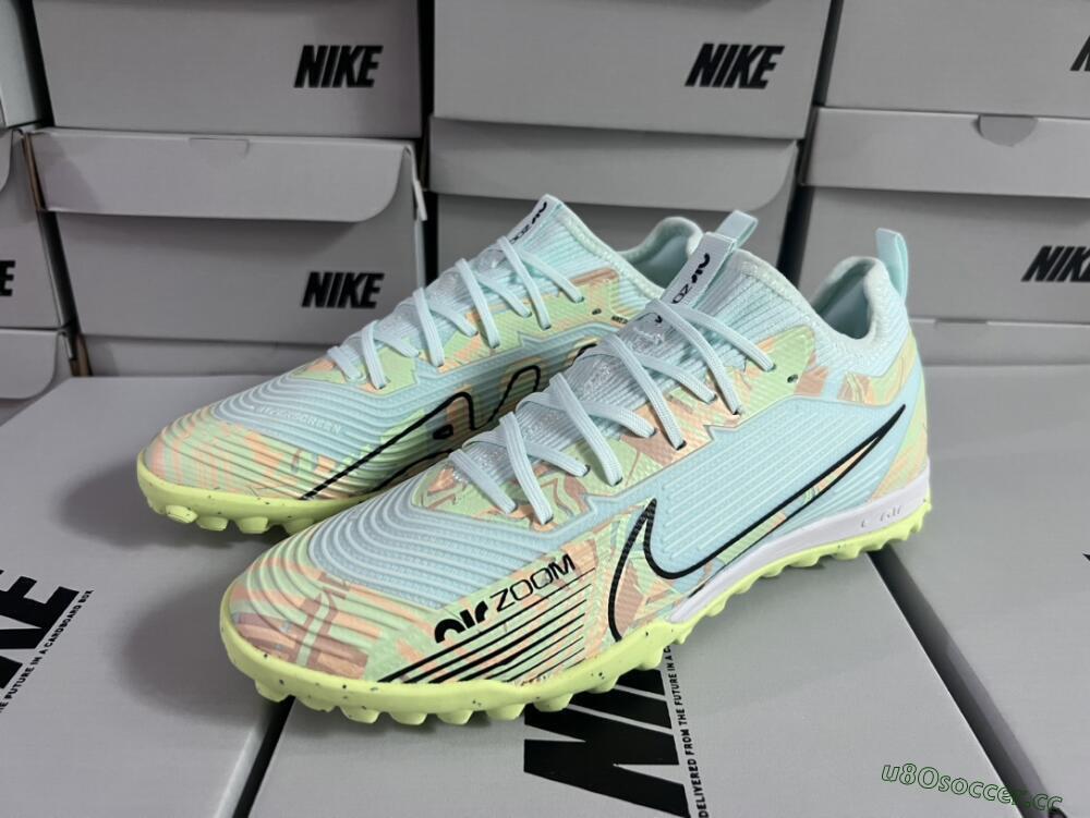 Unisex Nike Air Zoom Mercurial Vapor 15 Pro TF Artificial Turf Low-Tops Football Shoes - Jade/Yellow/Black