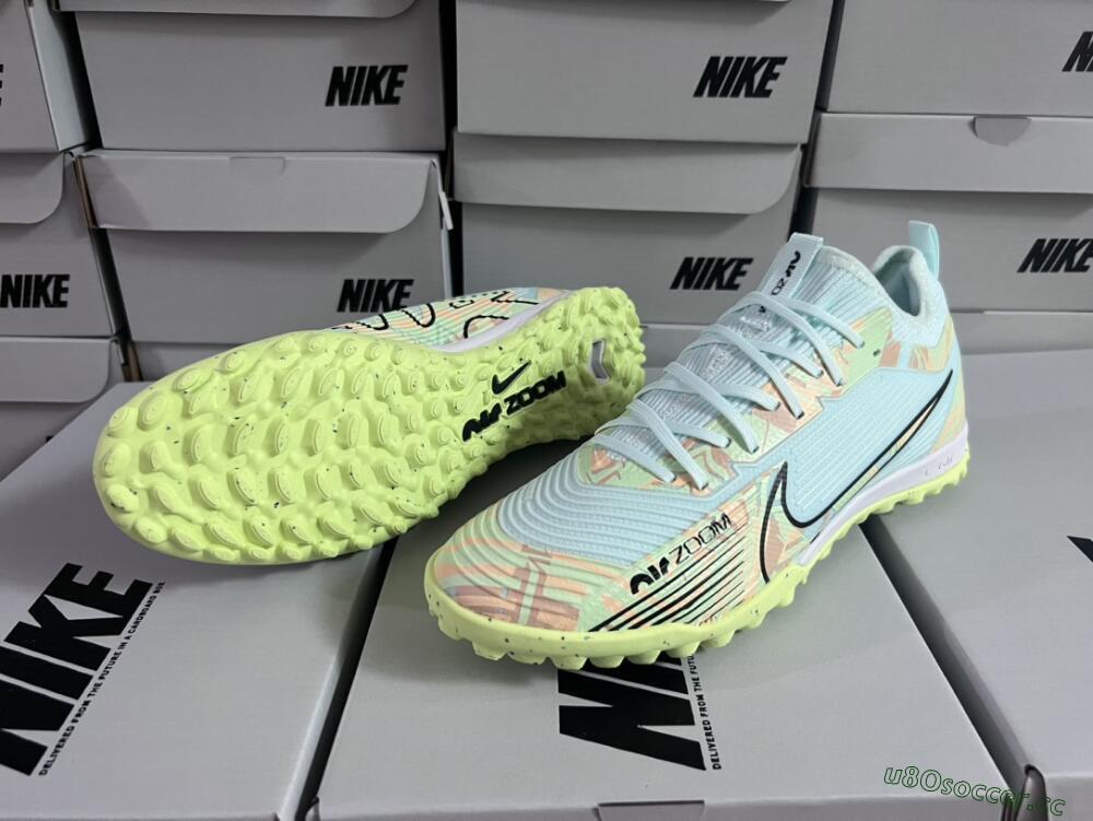 Unisex Nike Air Zoom Mercurial Vapor 15 Pro TF Artificial Turf Low-Tops Football Shoes - Jade/Yellow/Black