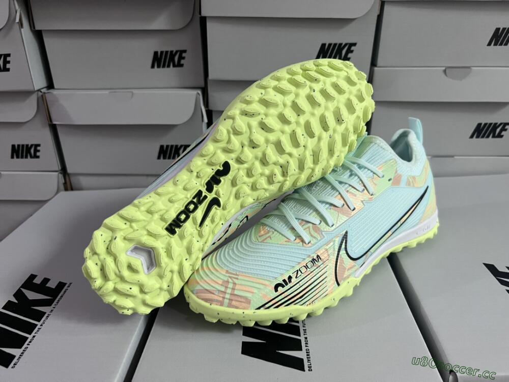Unisex Nike Air Zoom Mercurial Vapor 15 Pro TF Artificial Turf Low-Tops Football Shoes - Jade/Yellow/Black