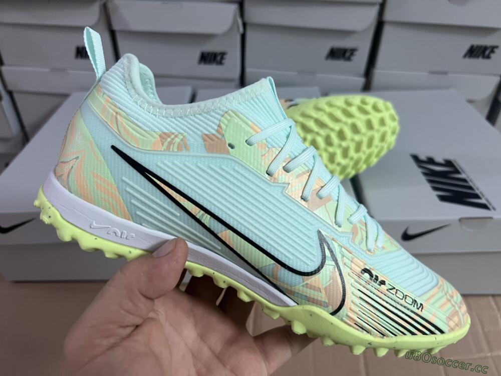 Unisex Nike Air Zoom Mercurial Vapor 15 Pro TF Artificial Turf Low-Tops Football Shoes - Jade/Yellow/Black