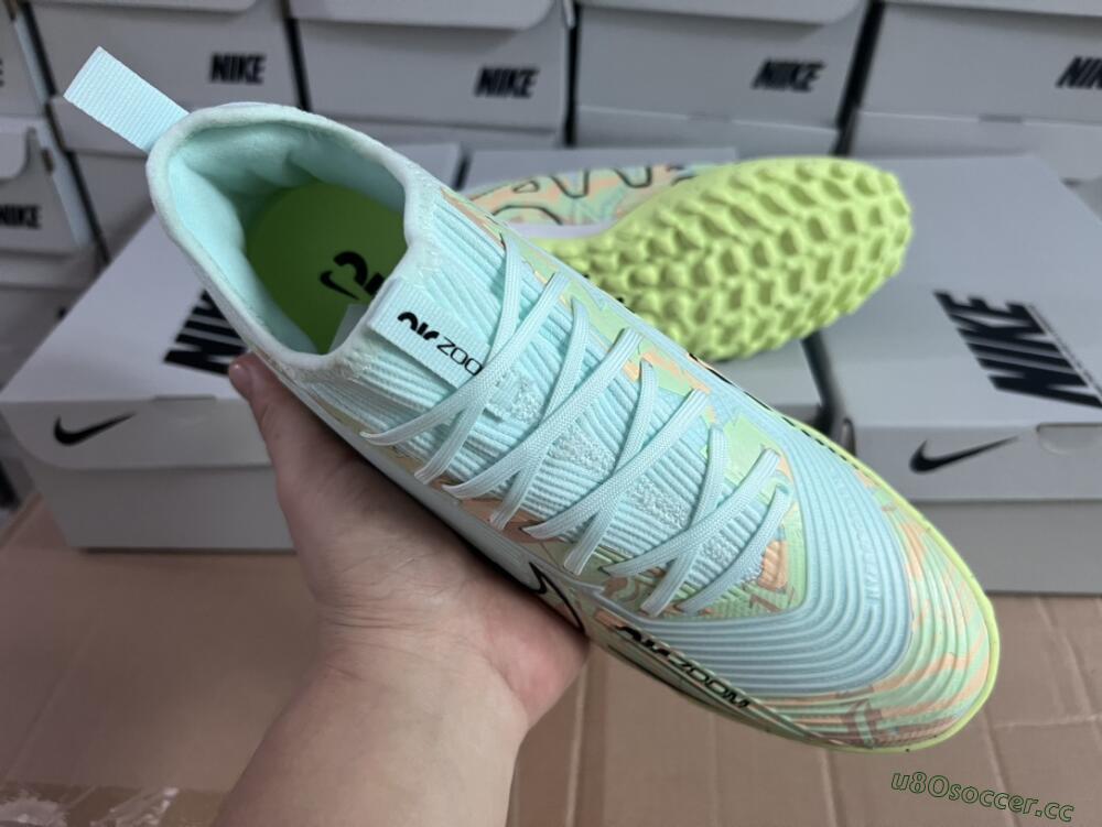 Unisex Nike Air Zoom Mercurial Vapor 15 Pro TF Artificial Turf Low-Tops Football Shoes - Jade/Yellow/Black