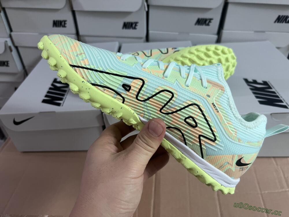 Unisex Nike Air Zoom Mercurial Vapor 15 Pro TF Artificial Turf Low-Tops Football Shoes - Jade/Yellow/Black