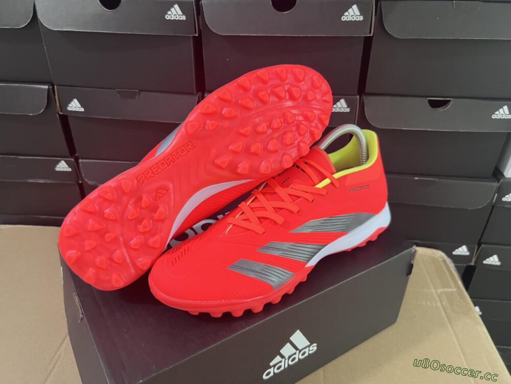Men's Adidas Predator Elite TF Artificial Turf Low-Tops Football Shoes - Red/Black/White