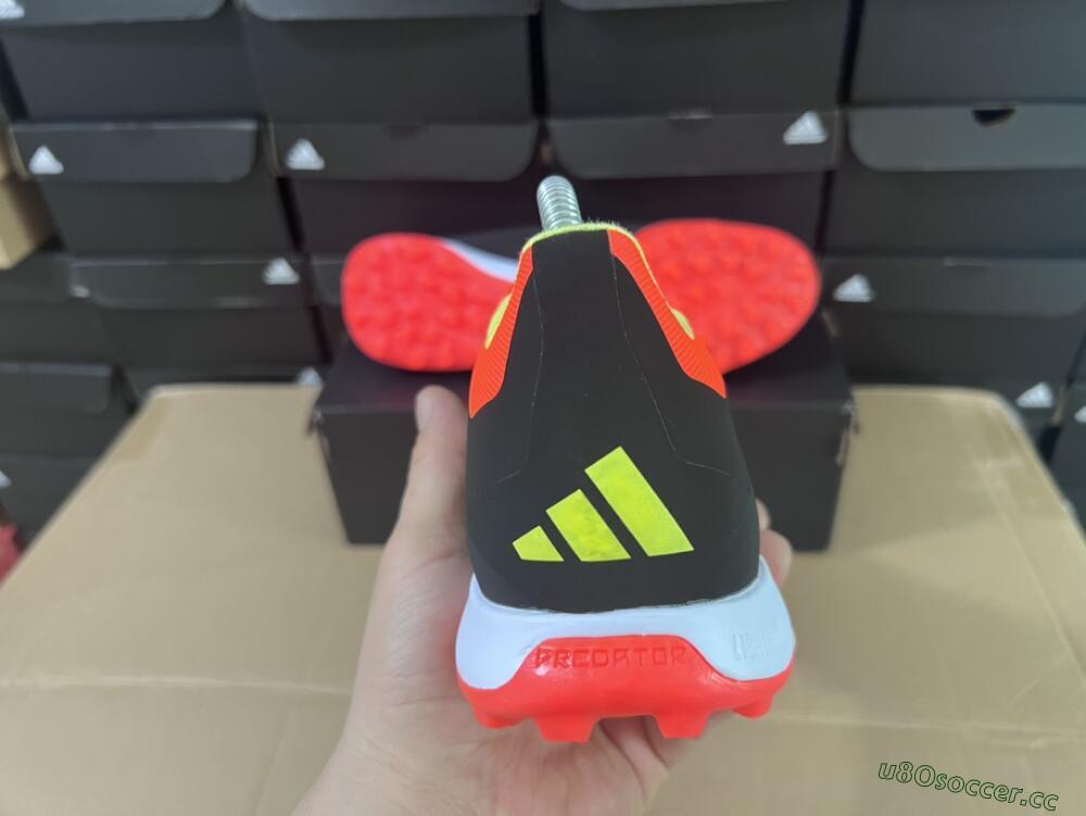 Men's Adidas Predator 24 Elite TF Artificial Turf Low-Tops Football Shoes - Black/White/Orange