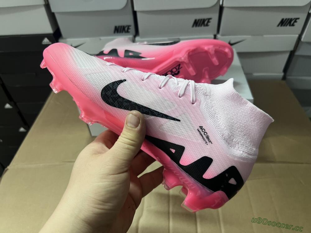 Men's Nike Air Zoom Mercurial Superfly 9 Elite FG Firm Ground High-Tops Football Boots - Pink/Black