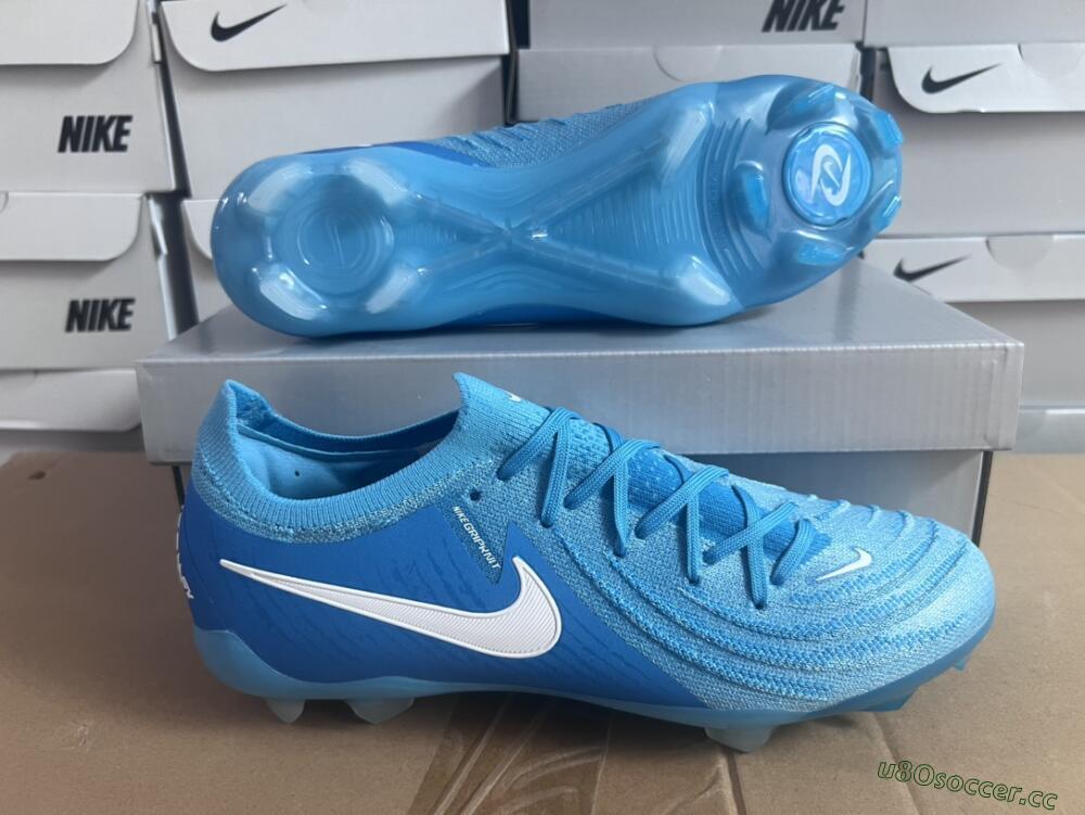 Men's Nike Phantom Luna Elite NU FG Firm Ground Low-Tops Football Boots - Light Blue/White