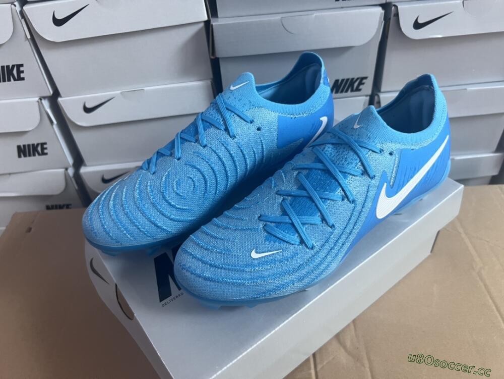 Men's Nike Phantom Luna Elite NU FG Firm Ground Low-Tops Football Boots - Light Blue/White