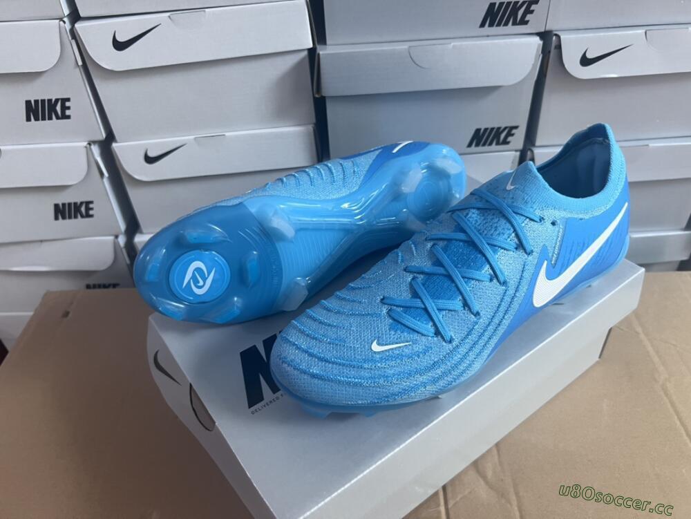 Men's Nike Phantom Luna Elite NU FG Firm Ground Low-Tops Football Boots - Light Blue/White