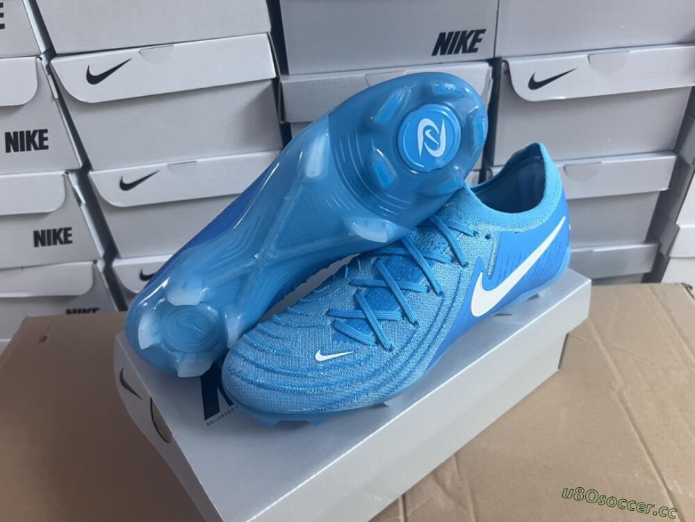 Men's Nike Phantom Luna Elite NU FG Firm Ground Low-Tops Football Boots - Light Blue/White