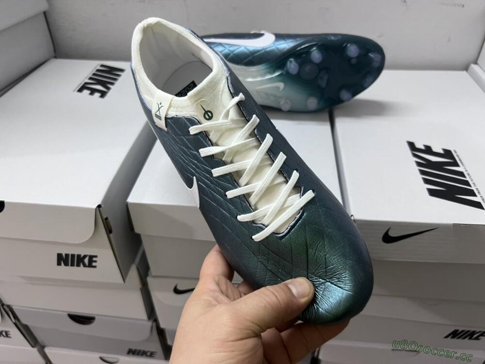 Men's Nike Tiempo Legend 10 Elite FG Firm Ground Low-Tops Football Boots - Jade/White
