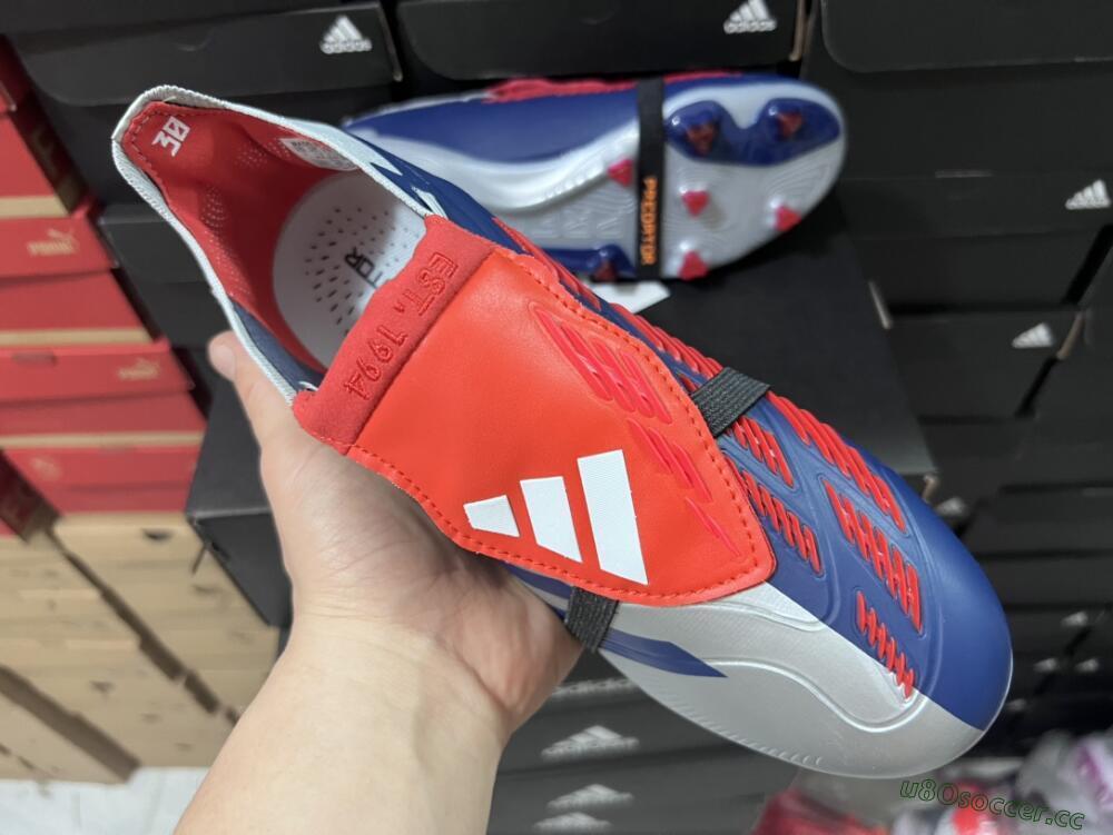 Men's Adidas Predator Elite Foldover Tongue FG Firm Ground Low-Tops Football Boots - Silver/Black/Red
