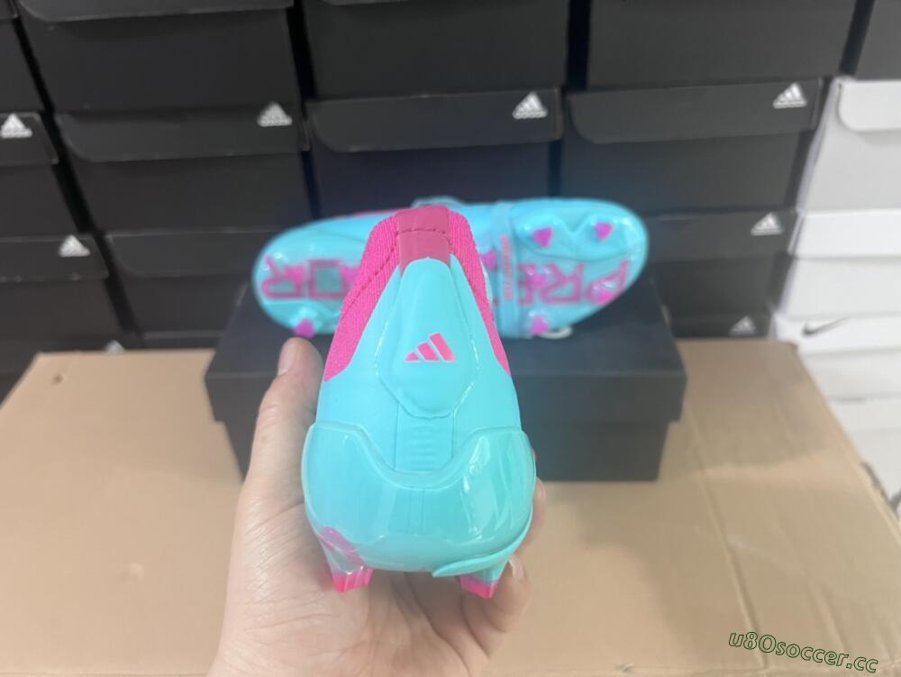 Unisex Adidas Predator Elite Foldover Tongue FG Firm Ground Low-Tops Football Boots - Jade/Red/Pink