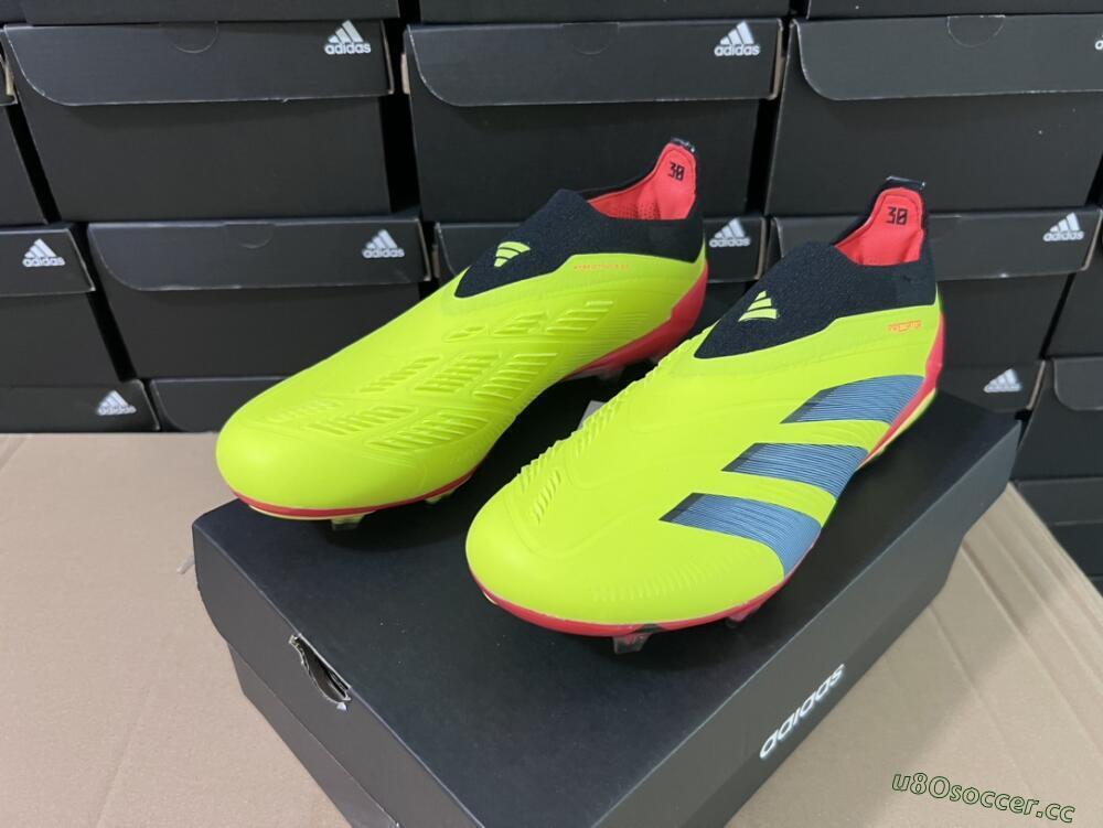 Unisex Adidas Predator Accuracy+ Laceless FG Firm Ground Low-Tops Football Boots - Yellow/Black/Grey