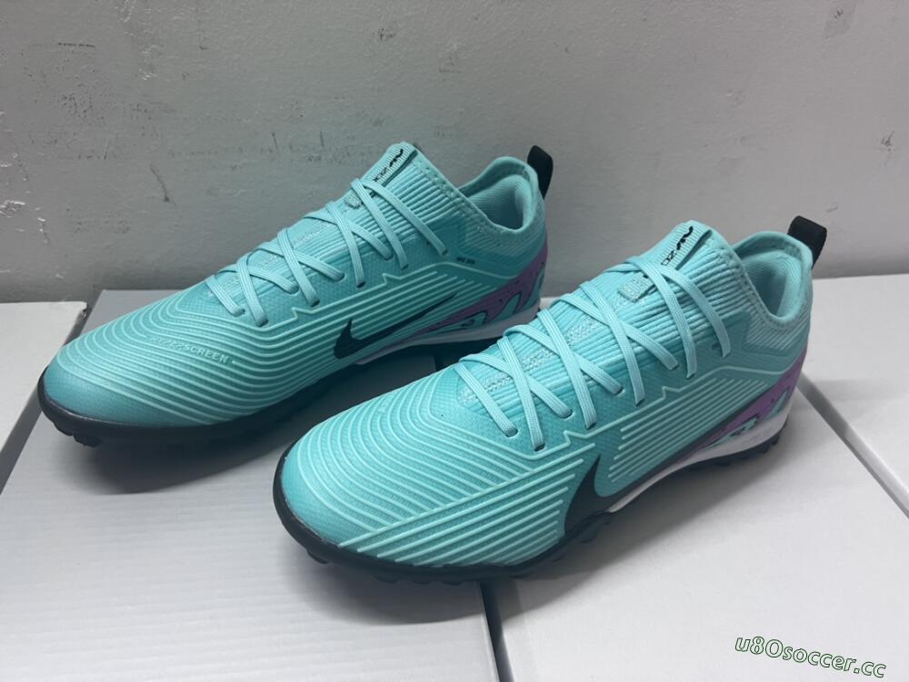 Unisex Nike Air Zoom Mercurial Vapor 15 Pro TF Artificial Turf Low-Tops Football Shoes - Jade/Black/Purple
