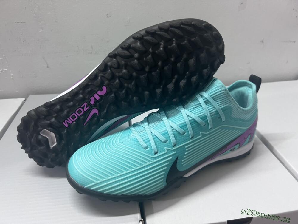 Unisex Nike Air Zoom Mercurial Vapor 15 Pro TF Artificial Turf Low-Tops Football Shoes - Jade/Black/Purple