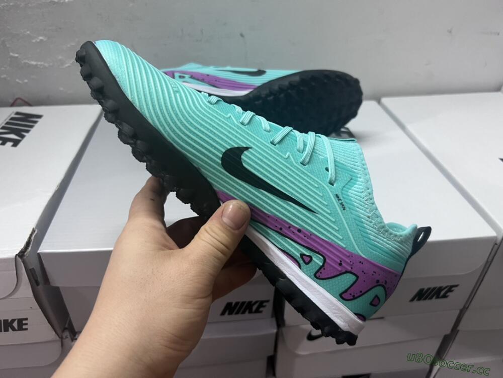 Unisex Nike Air Zoom Mercurial Vapor 15 Pro TF Artificial Turf Low-Tops Football Shoes - Jade/Black/Purple