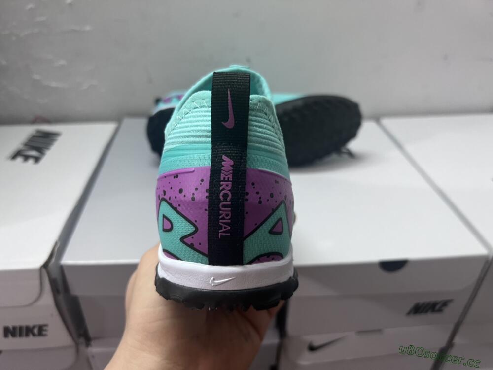 Unisex Nike Air Zoom Mercurial Vapor 15 Pro TF Artificial Turf Low-Tops Football Shoes - Jade/Black/Purple