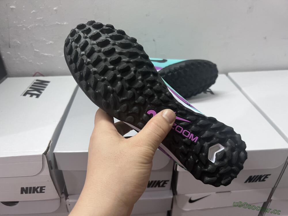 Unisex Nike Air Zoom Mercurial Vapor 15 Pro TF Artificial Turf Low-Tops Football Shoes - Jade/Black/Purple