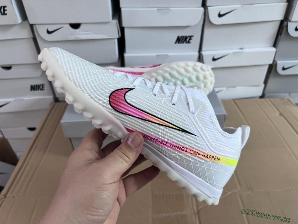 Men's Nike Air Zoom Mercurial Vapor 15 Elite TF Artificial Turf Low-Tops Football Shoes - White/Black/Pink