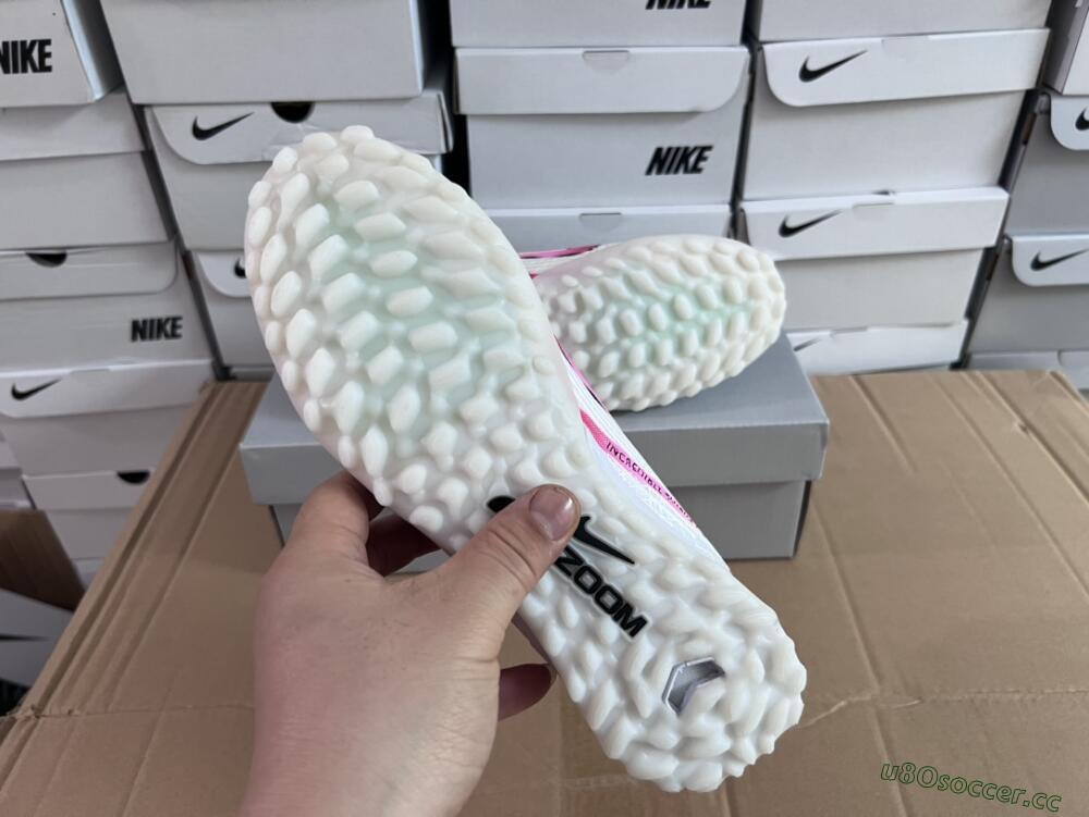 Men's Nike Air Zoom Mercurial Vapor 15 Elite TF Artificial Turf Low-Tops Football Shoes - White/Black/Pink