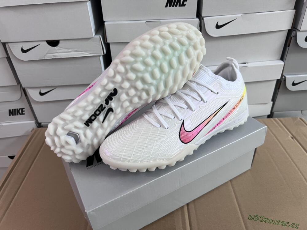 Men's Nike Air Zoom Mercurial Vapor 15 Elite TF Artificial Turf Low-Tops Football Shoes - White/Black/Pink