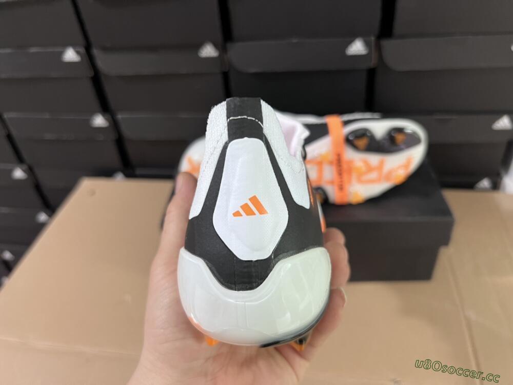 Unisex Adidas Predator Elite Foldover Tongue FG Firm Ground Low-Tops Football Boots - White/Black/Orange