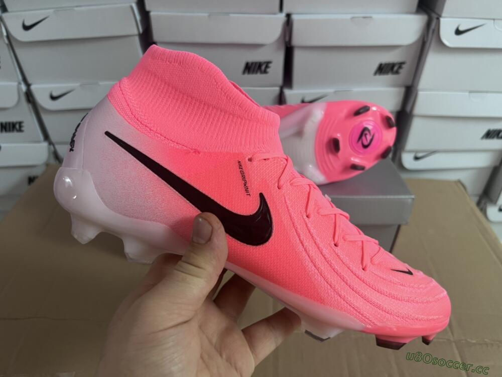 Men's Nike Phantom Luna Elite FG Firm Ground High-Tops Football Boots - Pink/Black