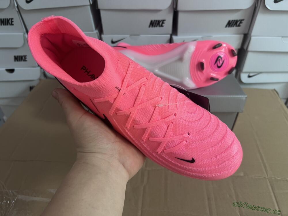 Men's Nike Phantom Luna Elite FG Firm Ground High-Tops Football Boots - Pink/Black