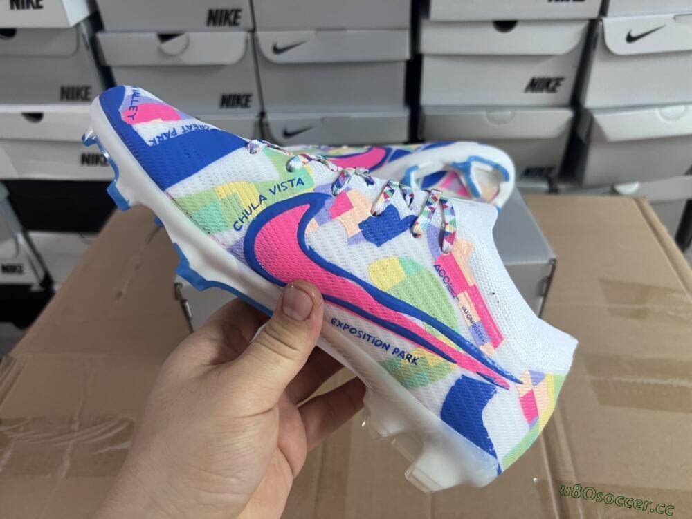 Unisex Nike Air Zoom Mercurial Vapor 15 Elite FG Firm Ground Low-Tops Football Boots - Beige/Blue/Yellow/Pink
