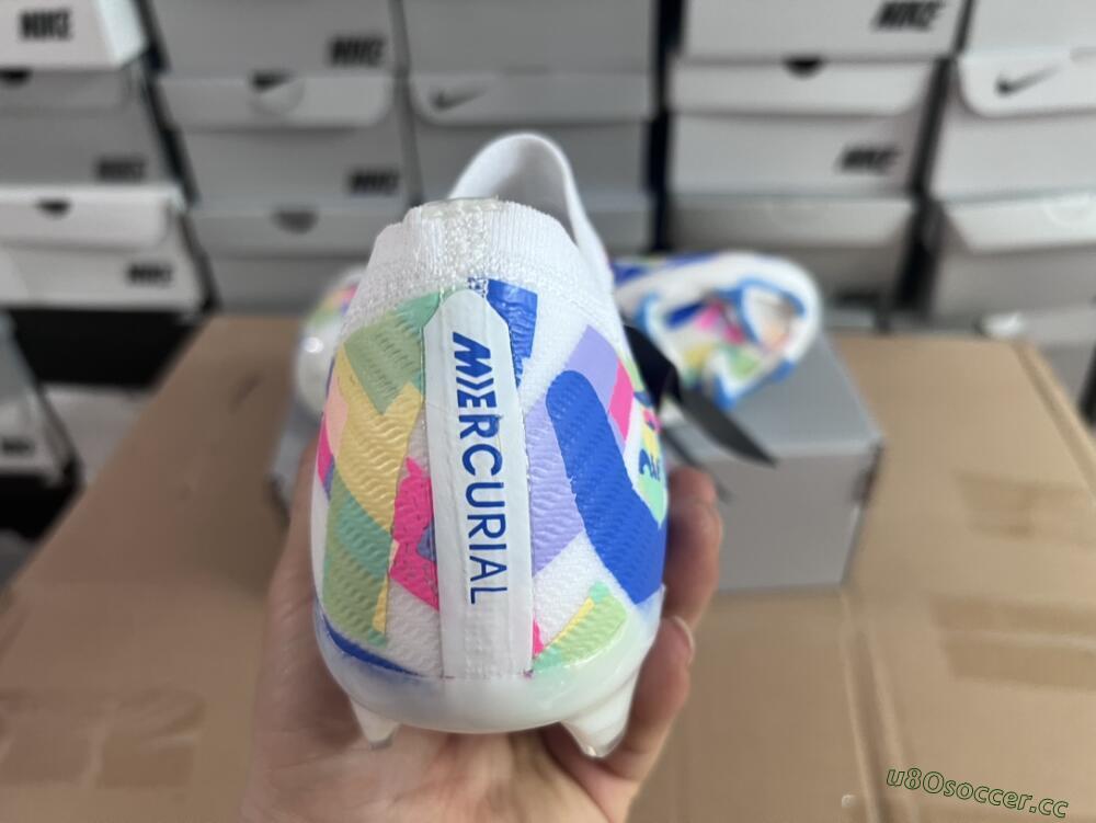 Unisex Nike Air Zoom Mercurial Vapor 15 Elite FG Firm Ground Low-Tops Football Boots - Beige/Blue/Yellow/Pink