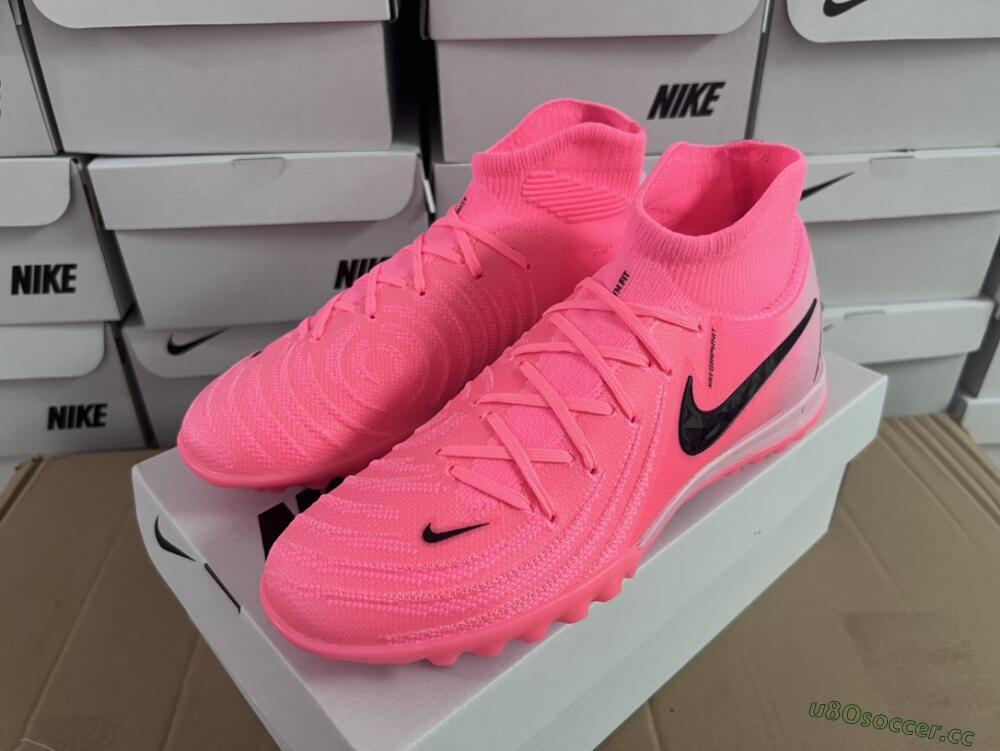 Men's Nike Phantom Luna Elite NU TF Artificial Turf High-Tops Football Shoes - Red/Pink/Black
