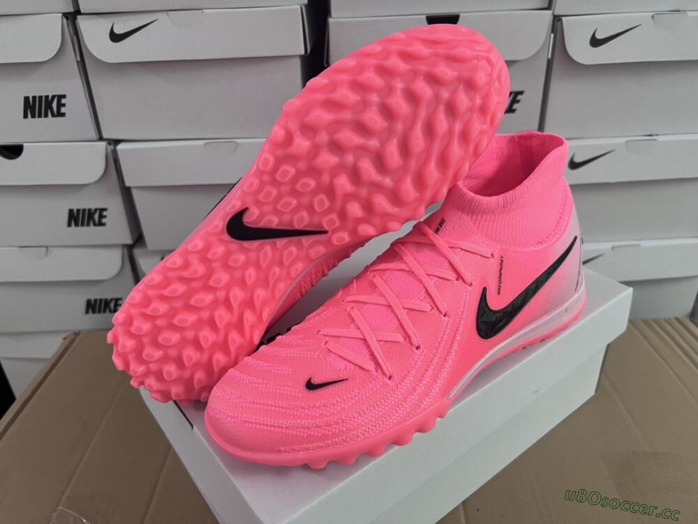 Men's Nike Phantom Luna Elite NU TF Artificial Turf High-Tops Football Shoes - Red/Pink/Black