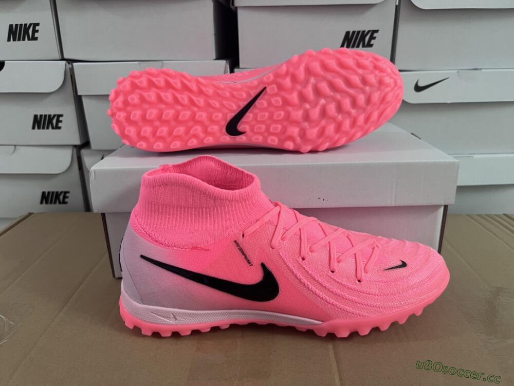 Men's Nike Phantom Luna Elite NU TF Artificial Turf High-Tops Football Shoes - Red/Pink/Black