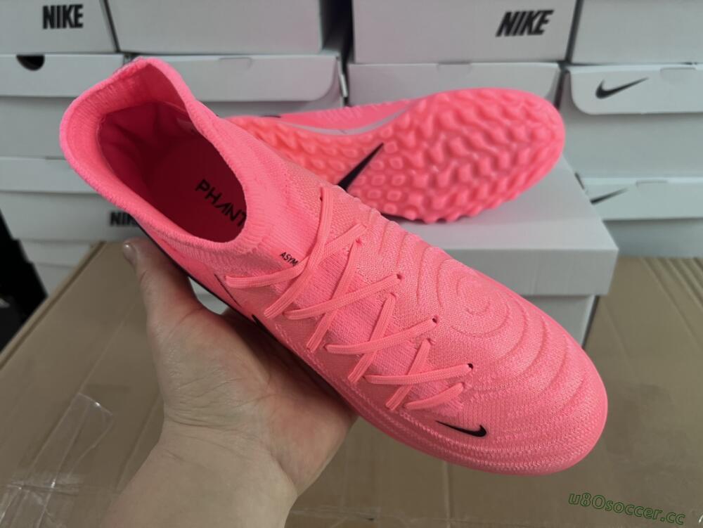 Men's Nike Phantom Luna Elite NU TF Artificial Turf High-Tops Football Shoes - Red/Pink/Black