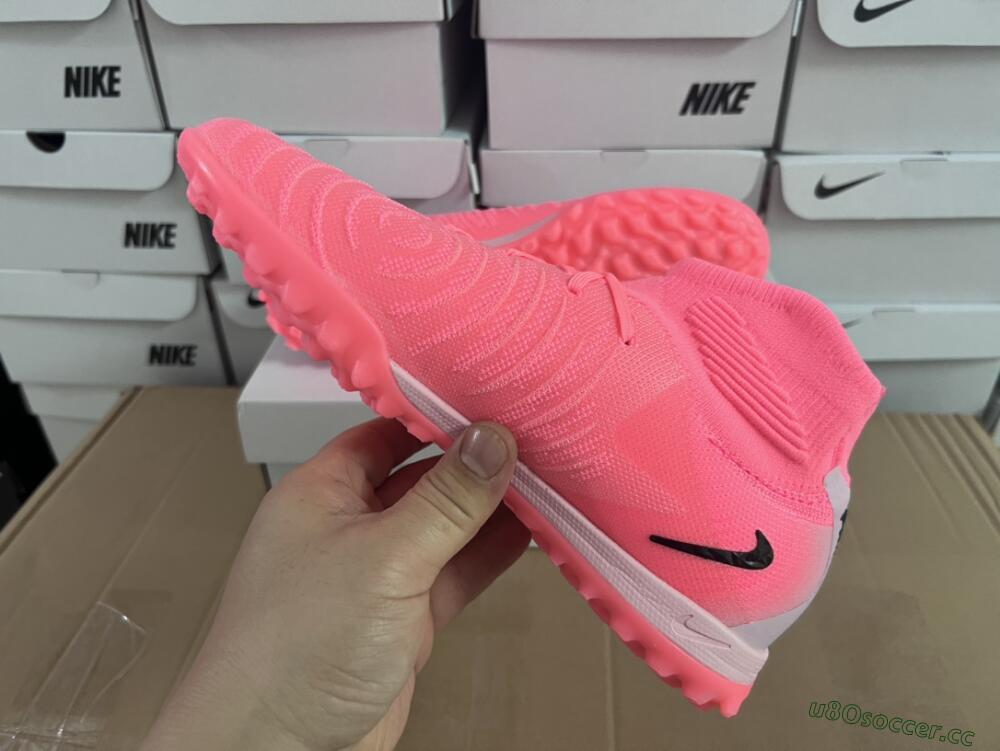 Men's Nike Phantom Luna Elite NU TF Artificial Turf High-Tops Football Shoes - Red/Pink/Black