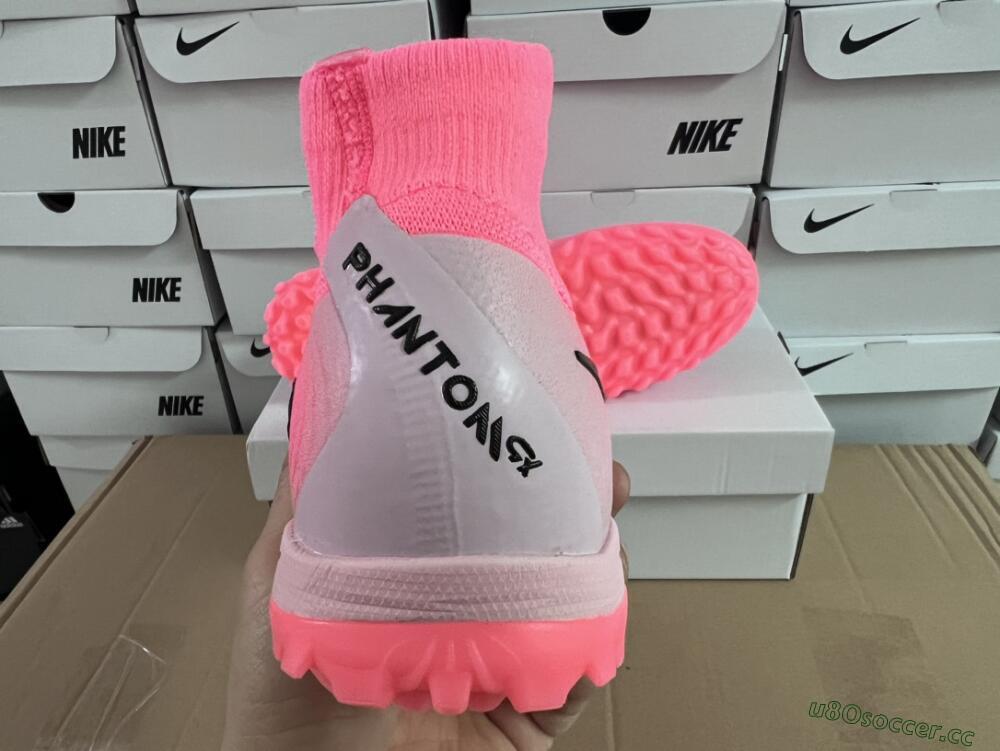 Men's Nike Phantom Luna Elite NU TF Artificial Turf High-Tops Football Shoes - Red/Pink/Black