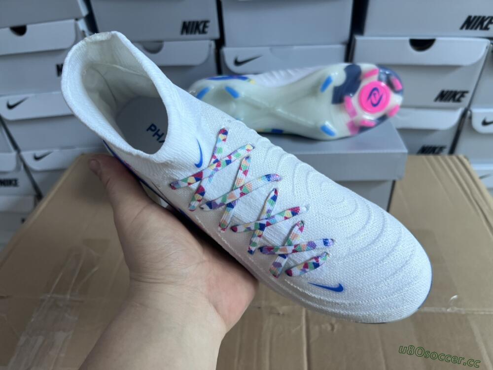 Men's Nike Phantom Luna Elite NU FG Firm Ground High-Tops Football Boots - Beige/Blue/Yellow/Pink