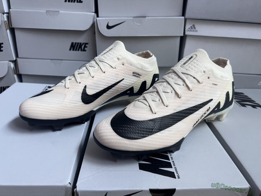 Unisex Nike Air Zoom Mercurial Vapor 15 Elite FG Firm Ground Low-Tops Football Boots - Beige/Black