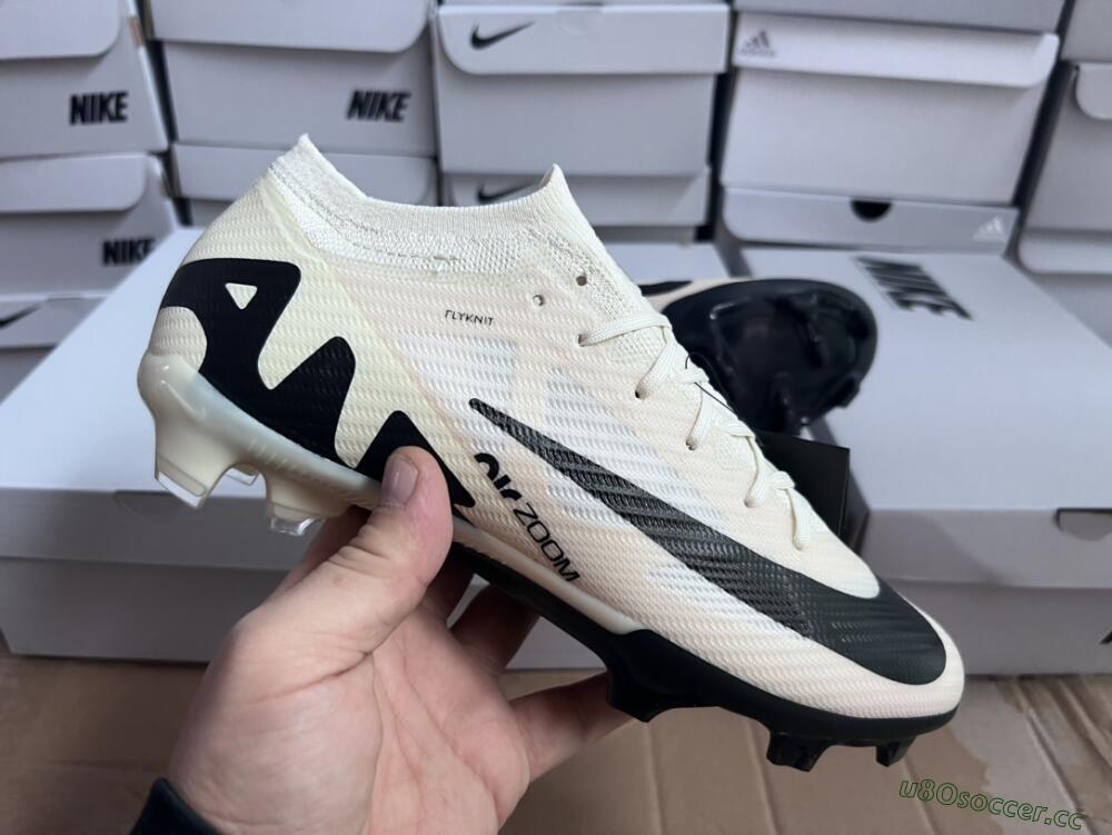Unisex Nike Air Zoom Mercurial Vapor 15 Elite FG Firm Ground Low-Tops Football Boots - Beige/Black