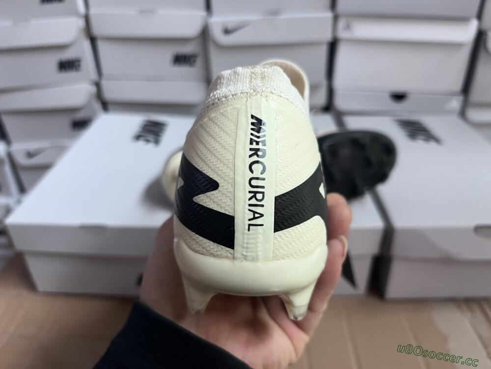 Unisex Nike Air Zoom Mercurial Vapor 15 Elite FG Firm Ground Low-Tops Football Boots - Beige/Black