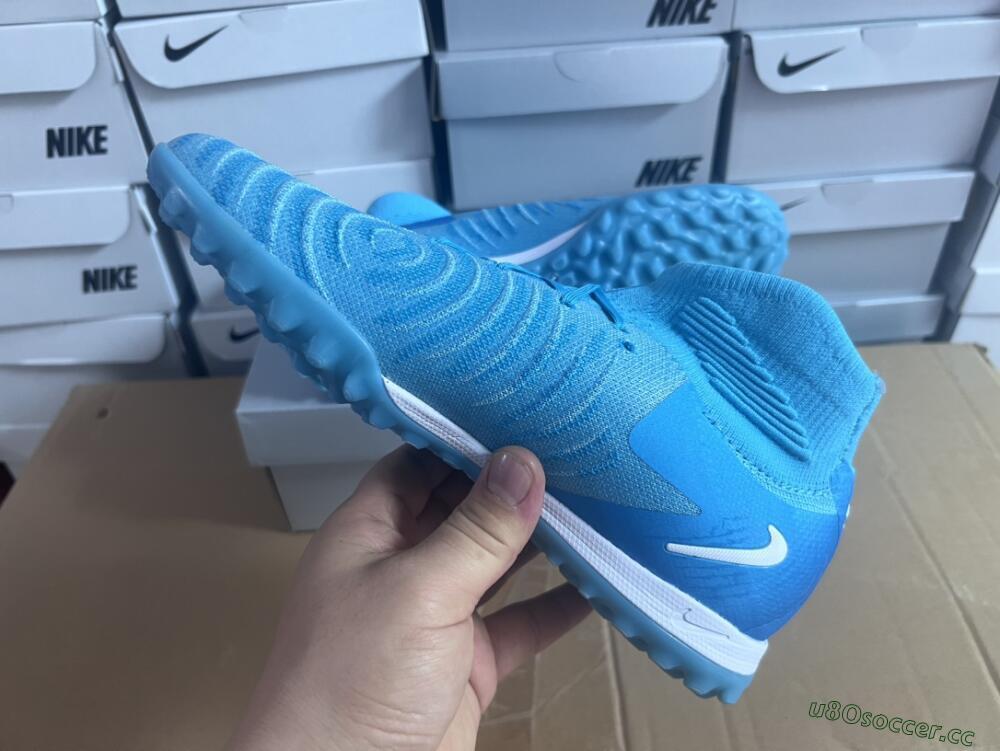Unisex Nike Phantom Luna Elite TF Artificial Turf High-Tops Football Shoes - Jade/White/Blue